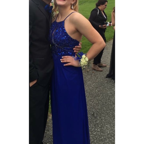 Blue sequence Prom dress - Picture 2 of 4